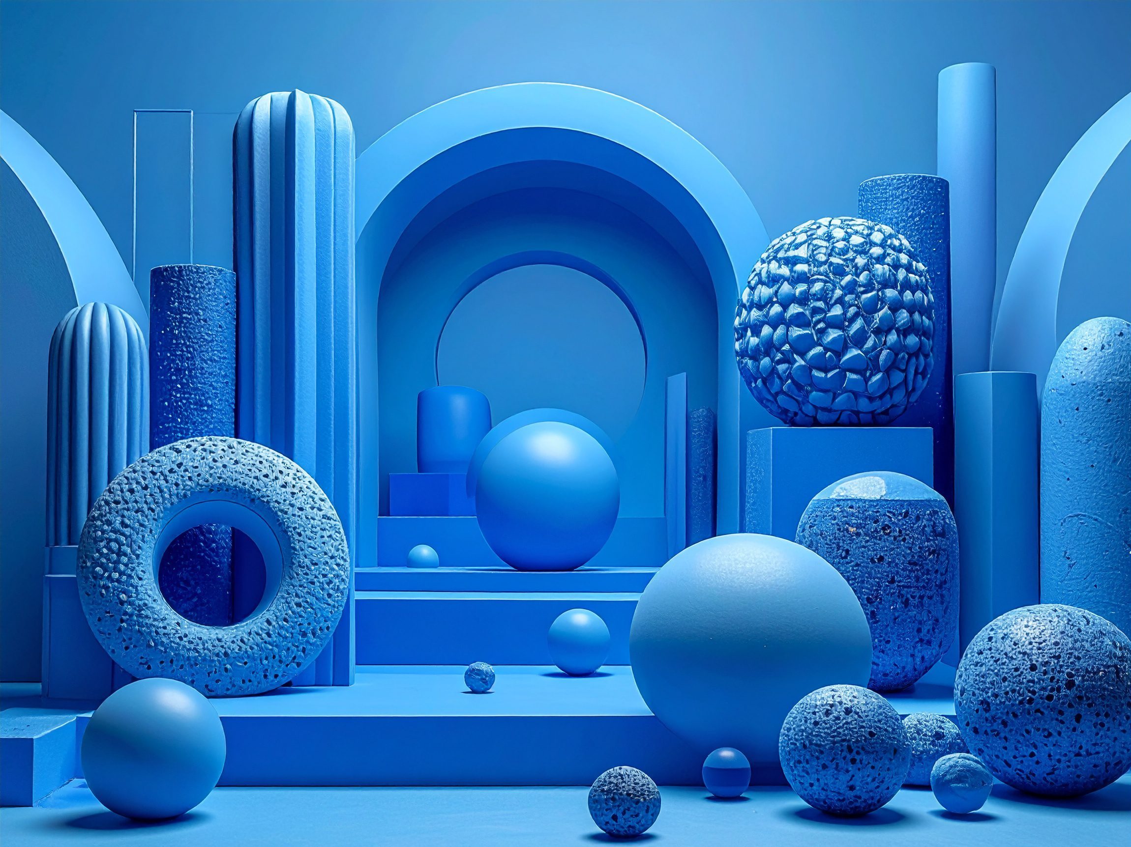 blue rubber objects, blue background 588670